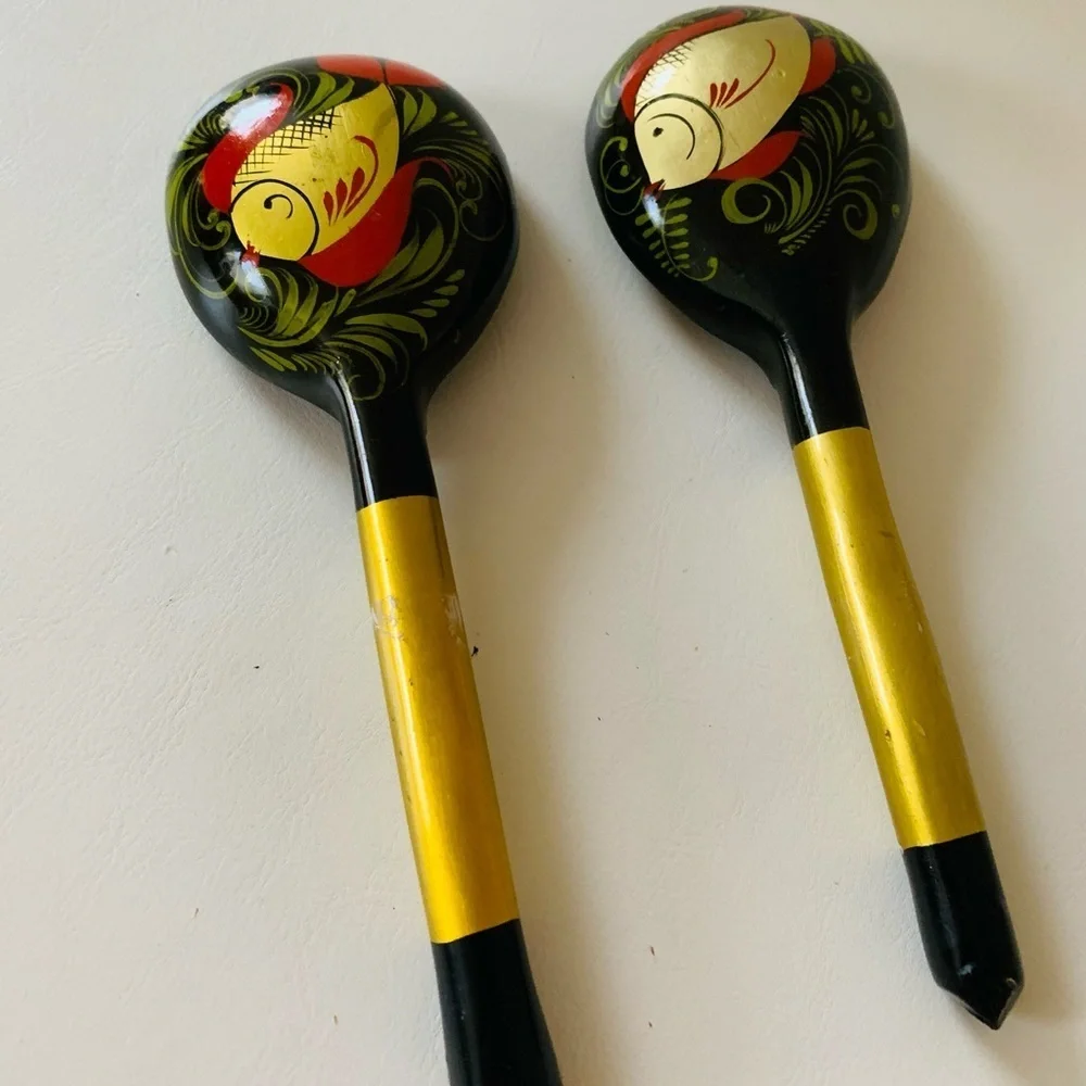 Hand painted wooden spoons